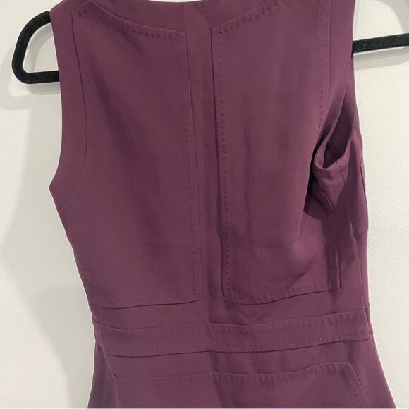 DVF Diane Von Furstenberg Burgundy Purple Midi Dress Size 2 - Picture 5 of 9
